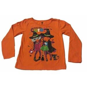 Toddler Girls 4T Orange Witch Halloween Shirt Wickedly Cute T-Shirt Witchy Cute